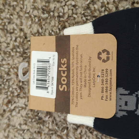 Lazy One Bat Dog Crew Sock Size 10-13 NWT - Picture 5 of 5